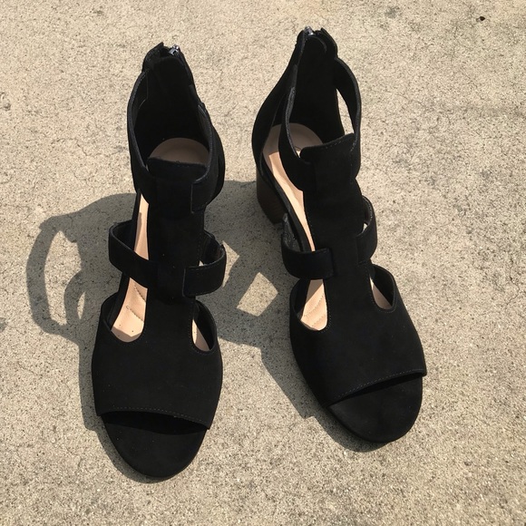 Clarks Deloria Fae Black Suede Heels - Picture 2 of 11